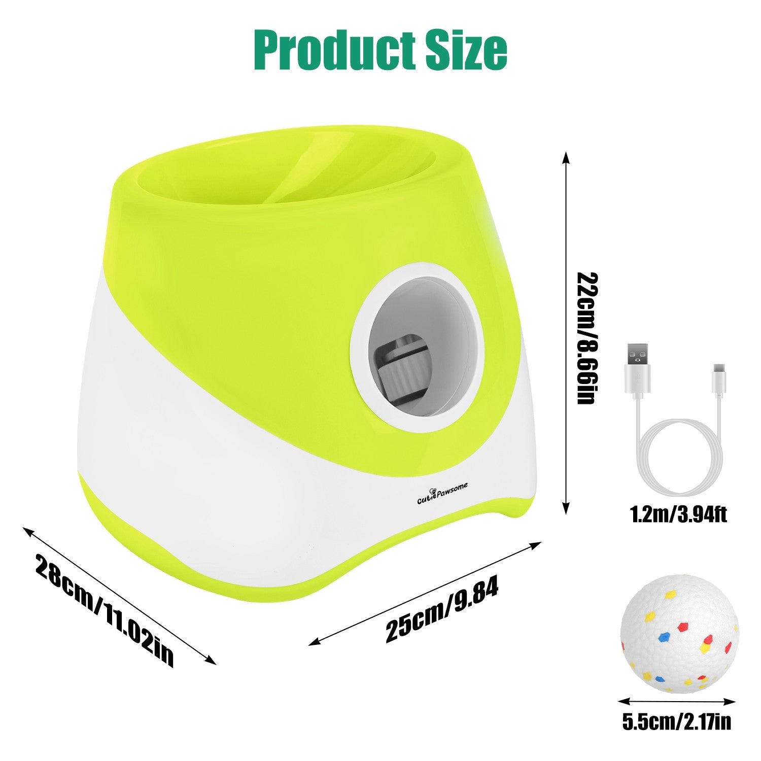 Automatic dog ball launcher product dimensions