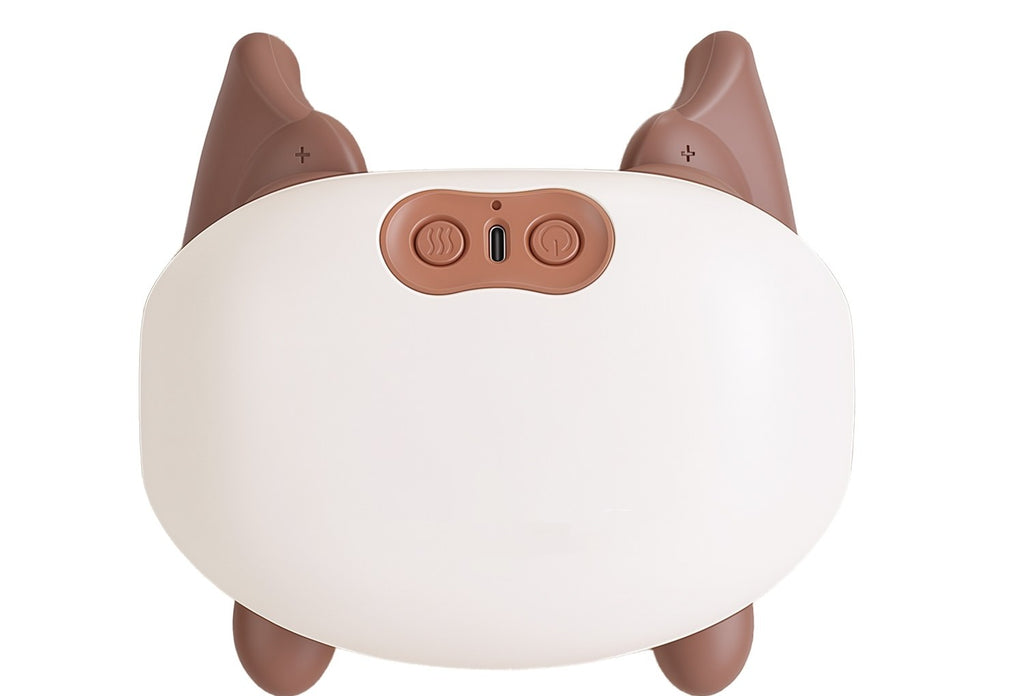 Top-down packshot of shiatsu neck massager showing silicone nodes and control panel