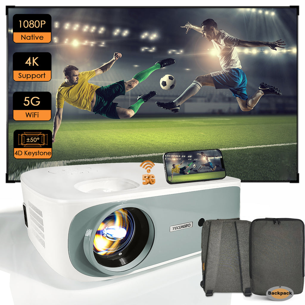 Projector feature overview: native 1080P, 4K support, 5G WiFi and 4D keystone